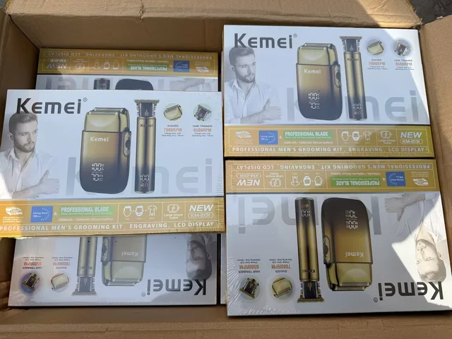 58930-b2dde7.jpg Professional Hair Clippers Barber Machine Set Km-2131 Barbers Electric Shavers Barber Machine Hair Trimmers Clipper Set Gift box