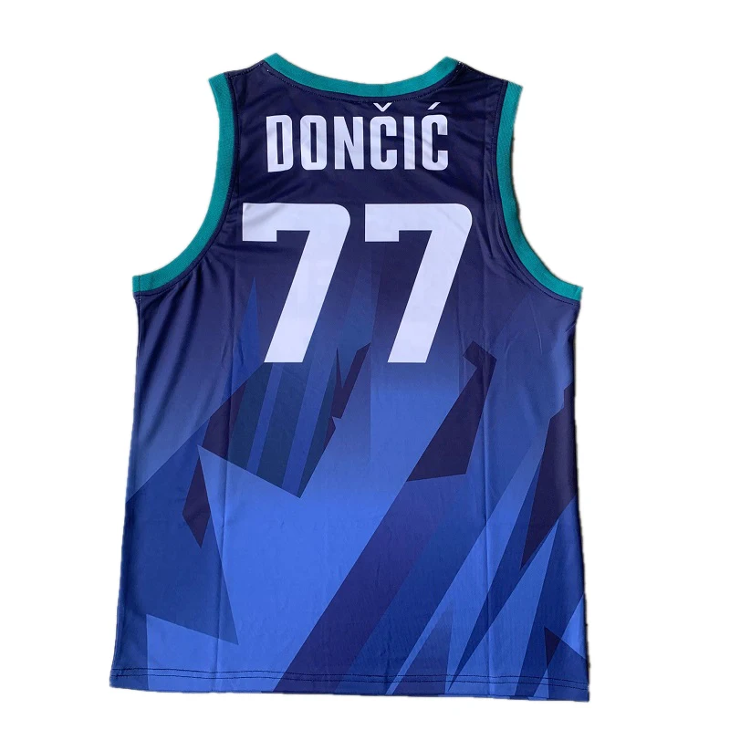 BG Basketball Jerseys Slovenija 77 Doncic Jersey Embroidery Sewing Outdoor Sportswear Hip-hop Movie