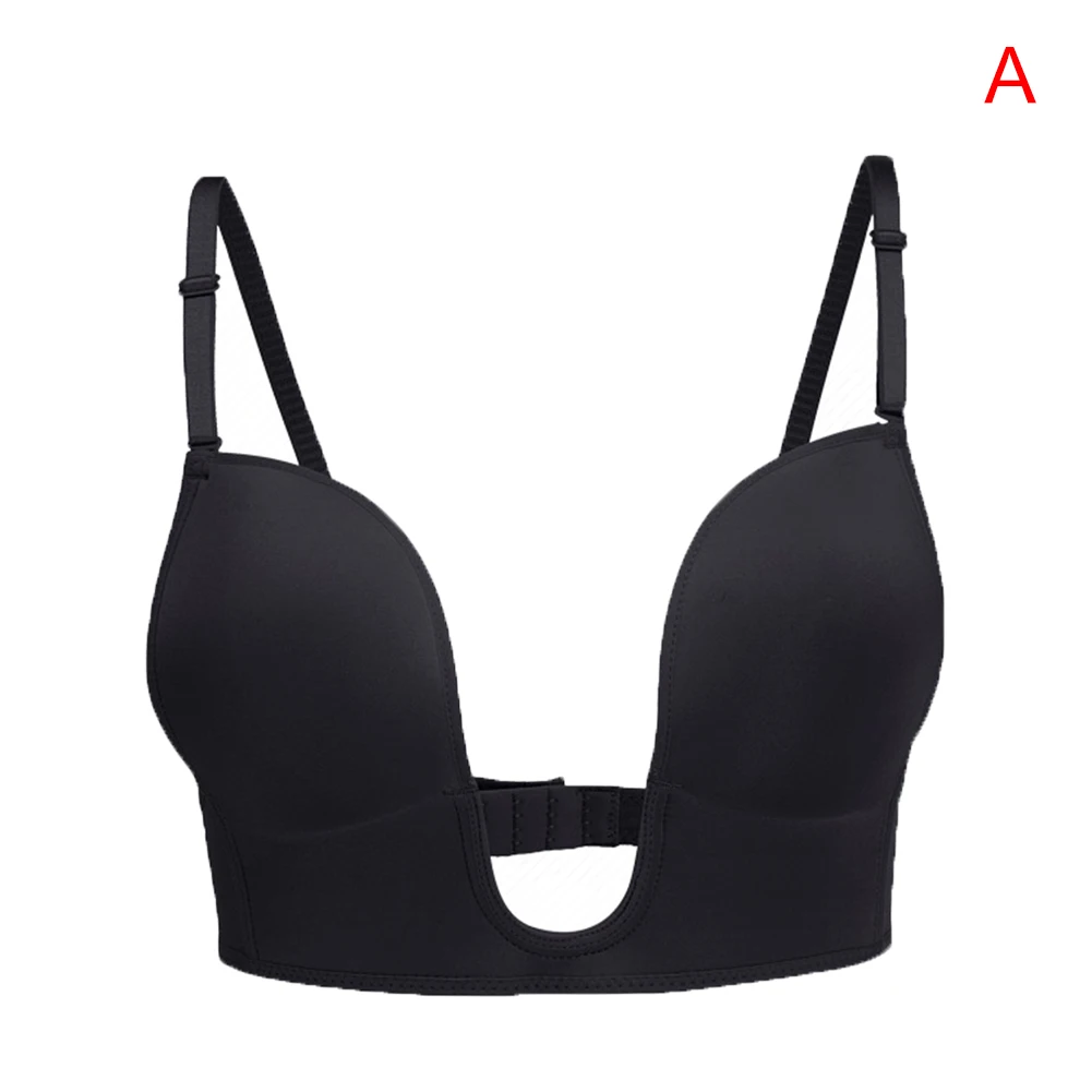 Deep U-Shaped Plunge Bra Lift Up Low Back Wirefree Bra Women Underwear Women's U-Shaped Sexy Lingerie For Backless Dress
