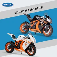 1/10 Scale KTM 1190 RC8 R Toy Motorcycle Model Alloy Diecast Simulation Sacle Model Motorcycle Collection Toy Kid Birthday Gifts 2