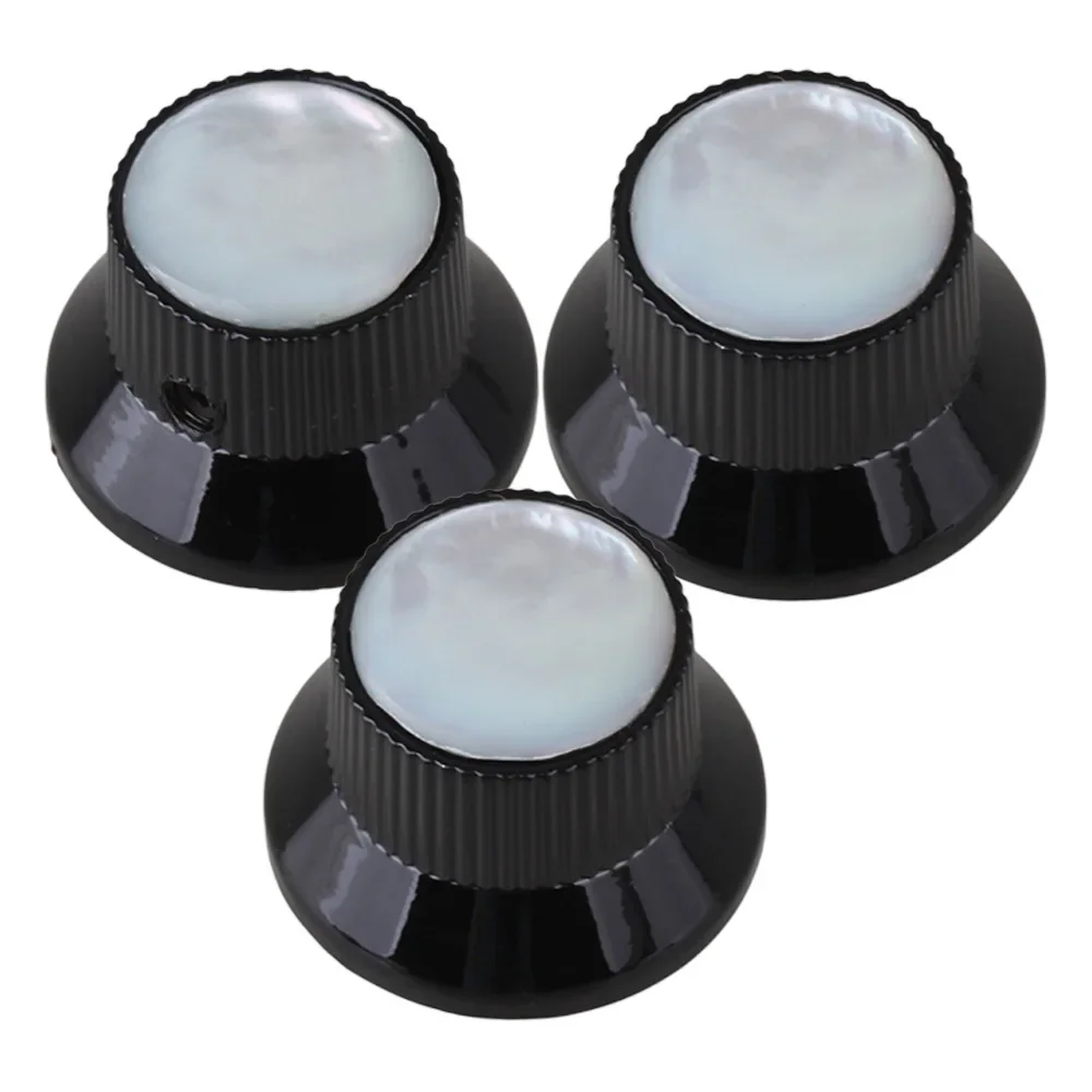

New 3PCS Black Zinc Alloy Shell Pearl Top top hat metal Knobs for ETC guitar