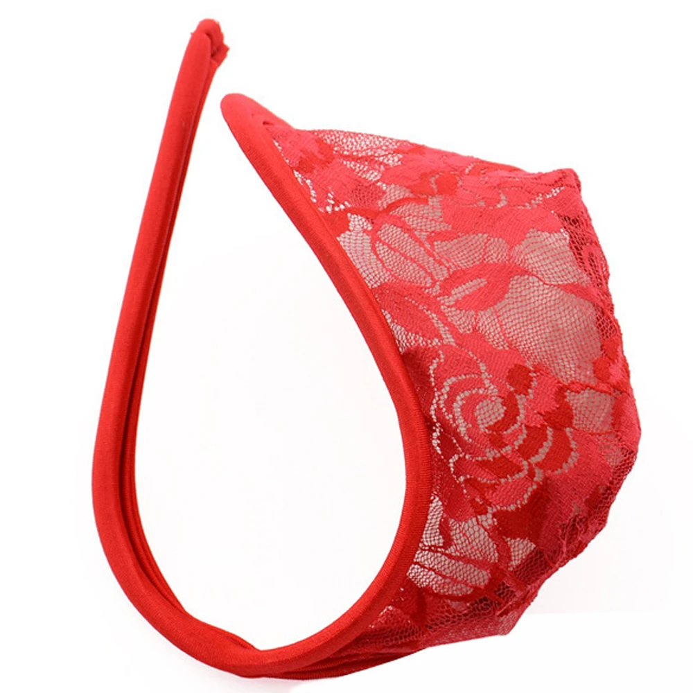 

Men Sexy Lace See Through C-String Thong Underwear Panties Briefs Underpants