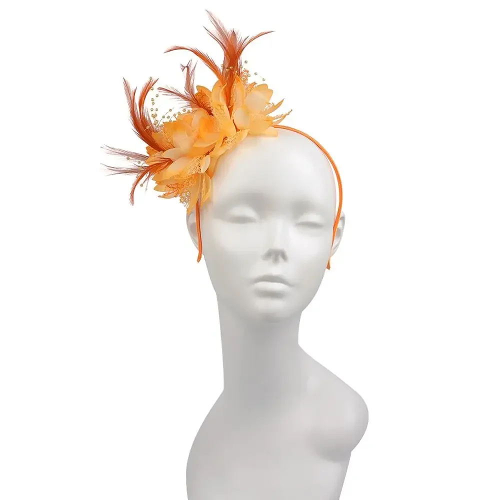 La Vogue-Vintage Cappello Copricapo Donna Capelli Accessori Fiore Con Piuma Clip Cerimonia Fascinator Da Cocktail