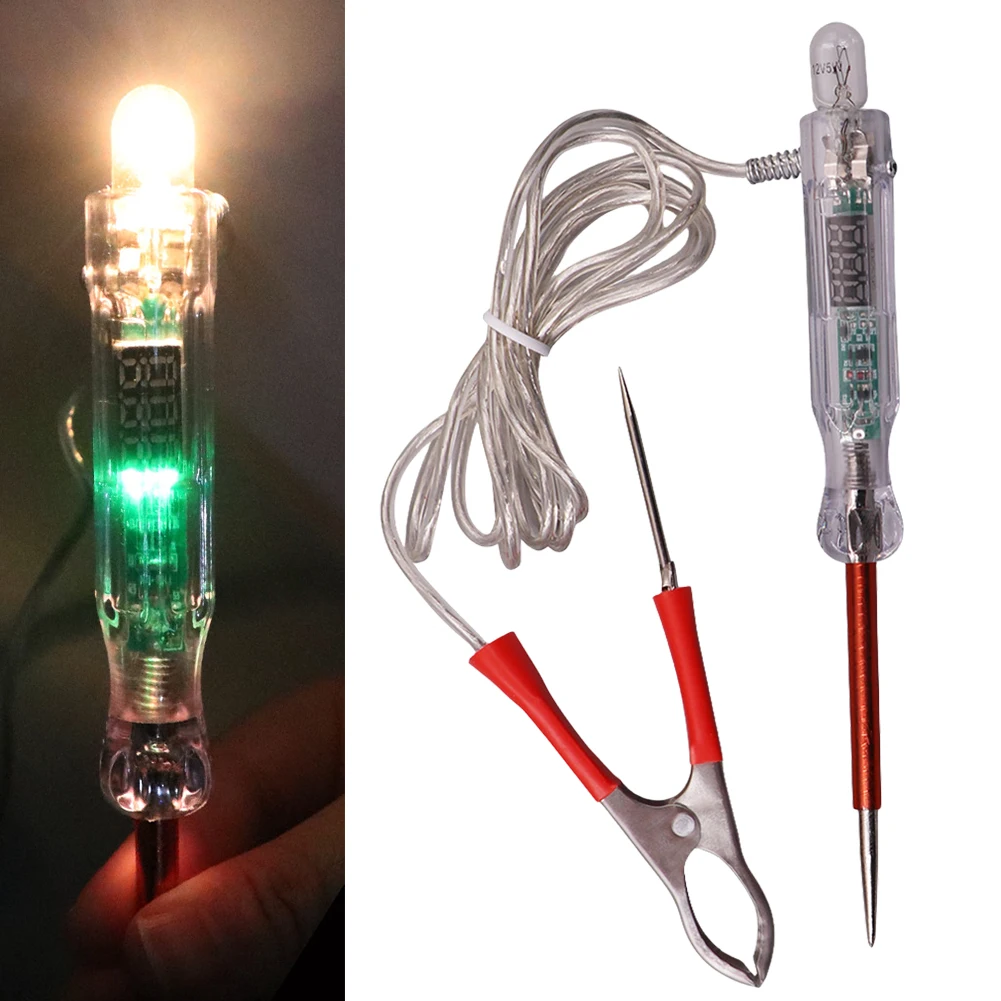 자동차 조명 회로 테스터, 듀얼 컬러 LED 조명, 자동차 회로 테스터, 전기 조명 테스트 펜, 자동차 수리 도구, 6V, 12V, 24V