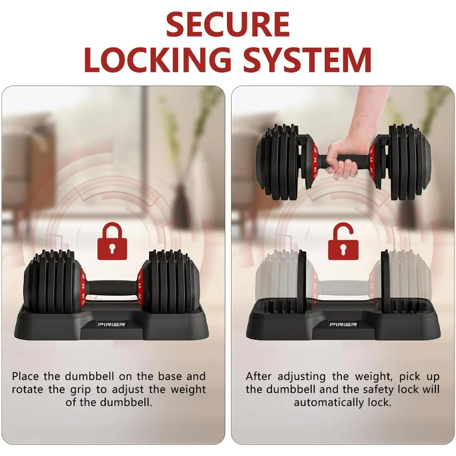 Adjustable Dumbbell Set 55LB Dumbbells Weight, 10-in-1 Weight Dumbbell with Anti-Slip Metal Handle and Bicep Supports for Compre