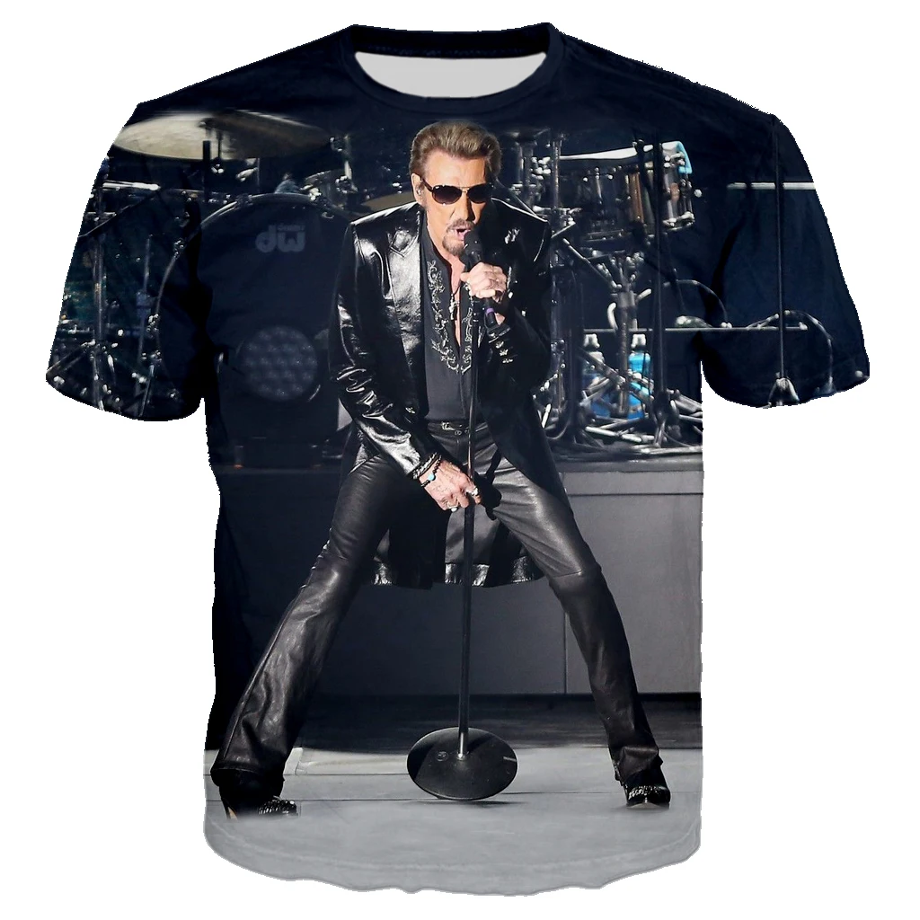 

Pop Singer Johnny Hallyday T Shirt 3D Printed Rock T-shirt Unisex Fashion Casual Streetwear Clothes Hip Hop Harajuku Tops