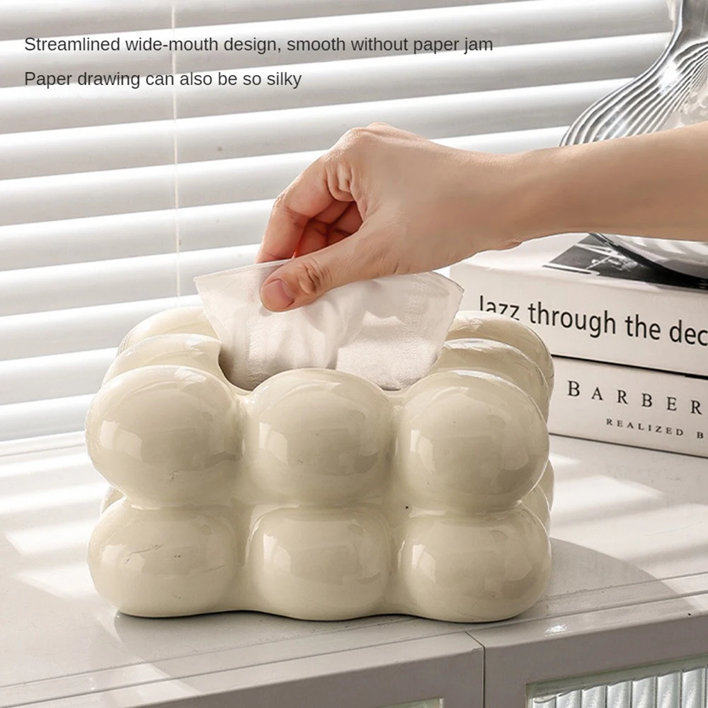 Tissue Container 19.5x15x10cm Light Luxury 2023 High-end Poly Long Eith Living Room Decoration Tissue Holder Ceramic Tissue Box 4