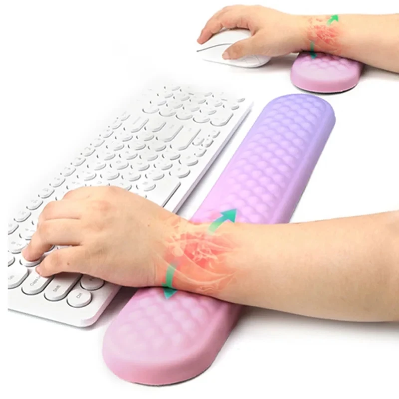 Keyboard Wrist Rest Pad Soft Memory Foam Mouse Pad Wrist Support Cushion Pain Relief Ergonomic Computer Mousepad for Home Office