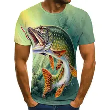 

Summer New 3D Fish Print T-shirt Men's and Women's Fashion Trend Casual Youth Hip-hop Short-sleeved Cool T-shirt