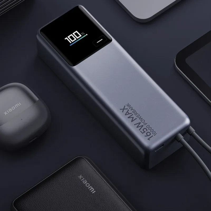 Xiaomi 165W Power Bank 10000mah Integrated USB C Cable LED Display Portable Charger for Macbook IPhone 15 Xiaomi 14 Pro 6