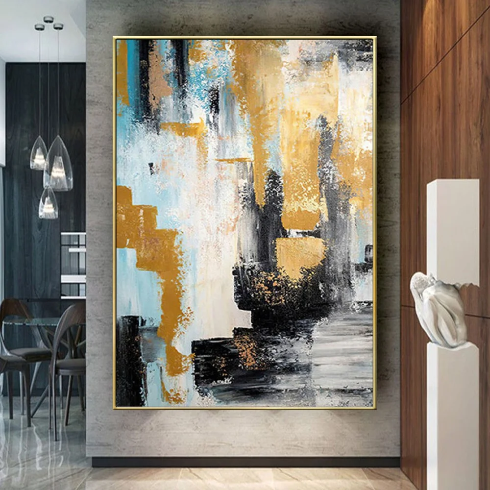 

Modern Gold Foil Painting Art Handmade Abstract Canvas oil Paintings Nordic Canvas Art Fashion Wall Art Pictures Decor wall home