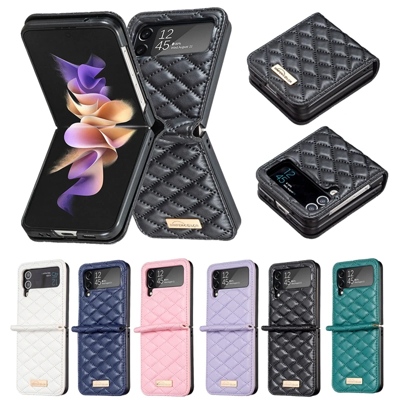 

Wallet Small Fragrance Flip Leather Case For Samsung Galaxy Z Flip5 Z Flip4 Z Flip3 Magnetic Flip Cover Z Flip 5 4 3 Shell