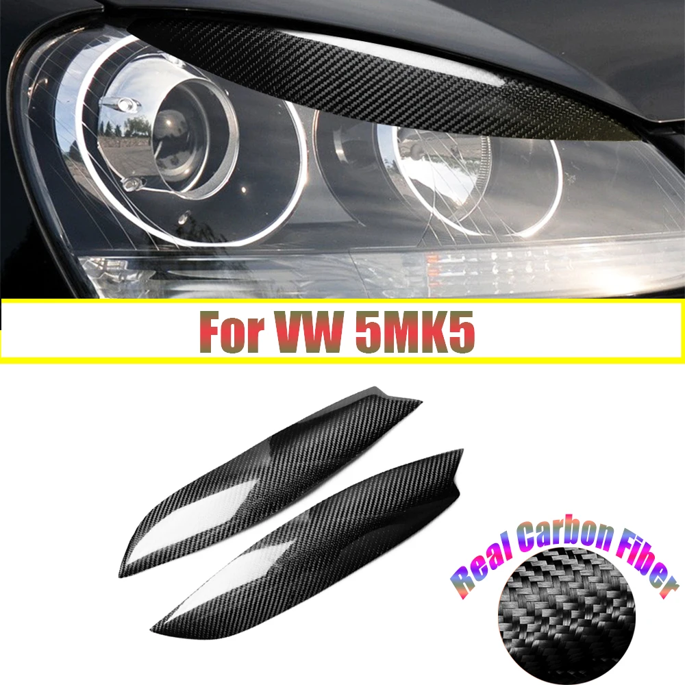 

High Quality Real Carbon Fiber Decoration Headlights Eyebrows Eyelids Cover For Volkswagen VW Golf 5 MK5 R32 2005 2006 2007