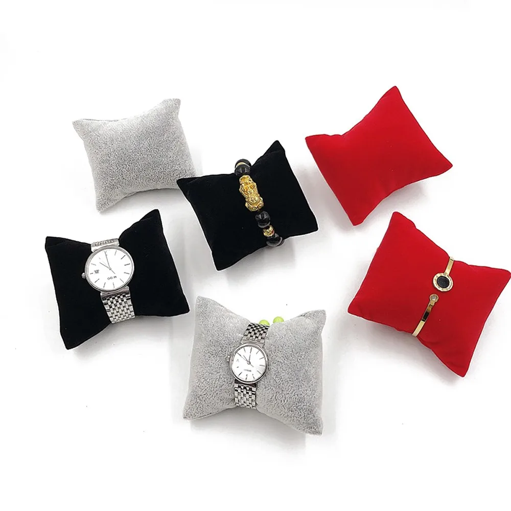 Velvet Bracelet Watch Pillow Small Watch Pillows For Jewelry Black Display Cushions Gift Box Show Organizer Packaging Supplies