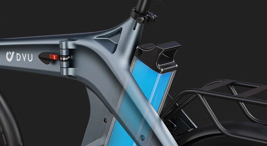 DYU T1 Elektrofahrrad 250W Bürstenloser Motor 36V 10AH Lithium-Batterie Magnesiumlegierung Rahmen Erwachsenen-Klapp-E-Bike mit 20-Zoll-Reifen – Detail 3