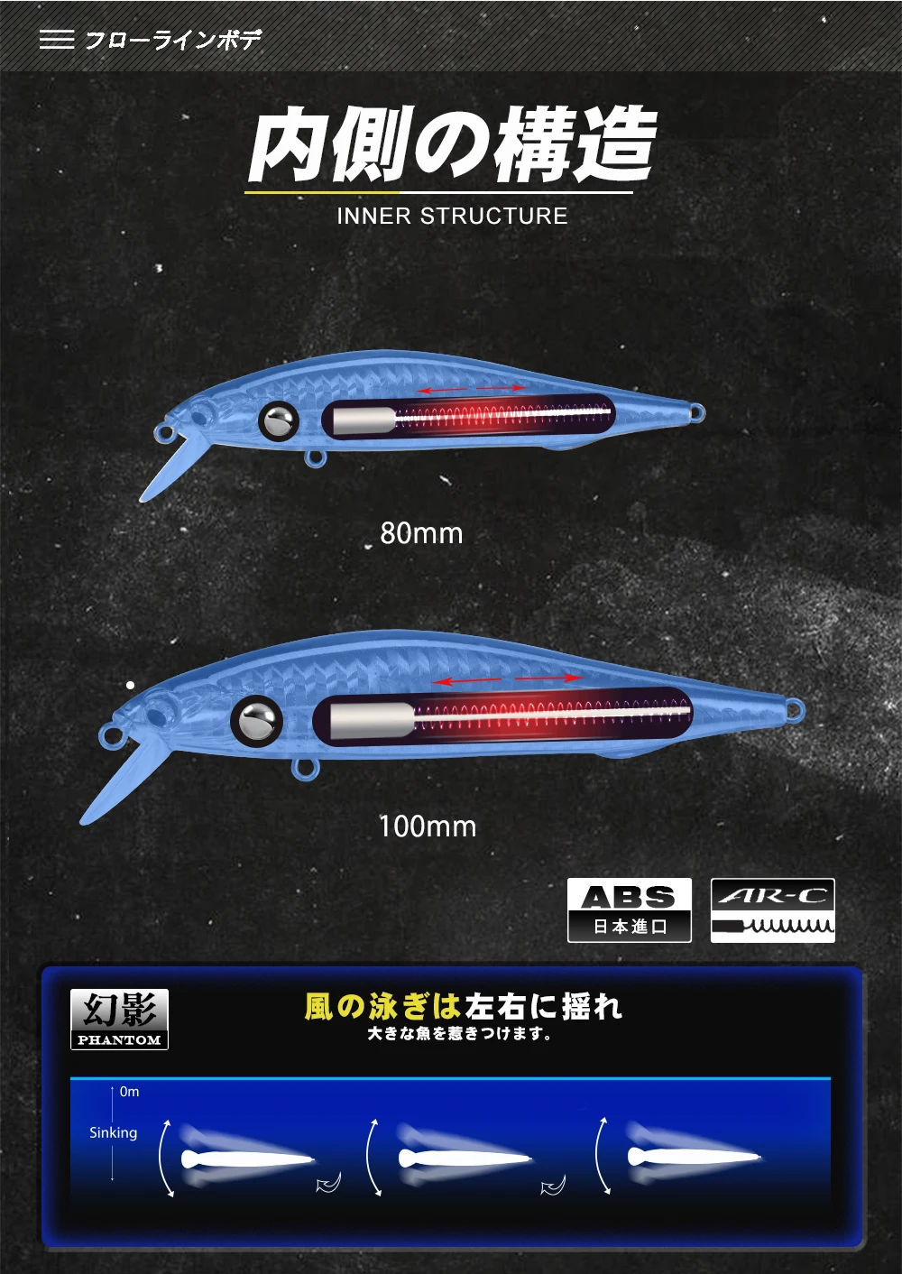 D1 Jerkbait Minnow Angeln Köder Gewichtete Sinkende Wobbler Künstliche Harte Köder 100mm 14g Angelgerät Für Seebarsch Thunfisch DT5021 – Detail 6