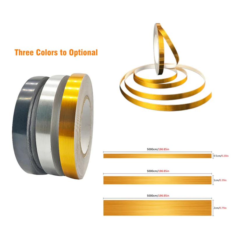 Carrelages Au Sol En Feuille D'aluminium Auto-adhésifs Lacunes Sur Autocollants Stickers Muraux Autocollant, Feuille D'or, 1cm X 50m