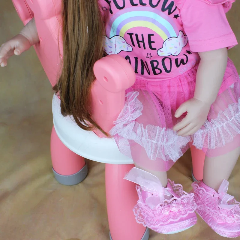 BZDOLL 60cm Lifelike Reborn Baby Doll 24inch Soft Silicone Newborn Princess Toddler Bebe Alive Kid Lovely Dress Up Toy For Girl 4