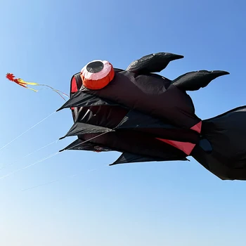 3D 10M 3-Color Goldfish Soft Kite Large Soft Animal Professional Kites Outdoor Inflatable Beach Kite Easy To Fly and Tear Proof 6