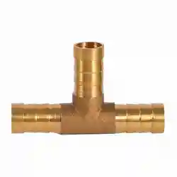 Solid Brass T - Piece 3 - Way Hose Joiner Connector (10mm)