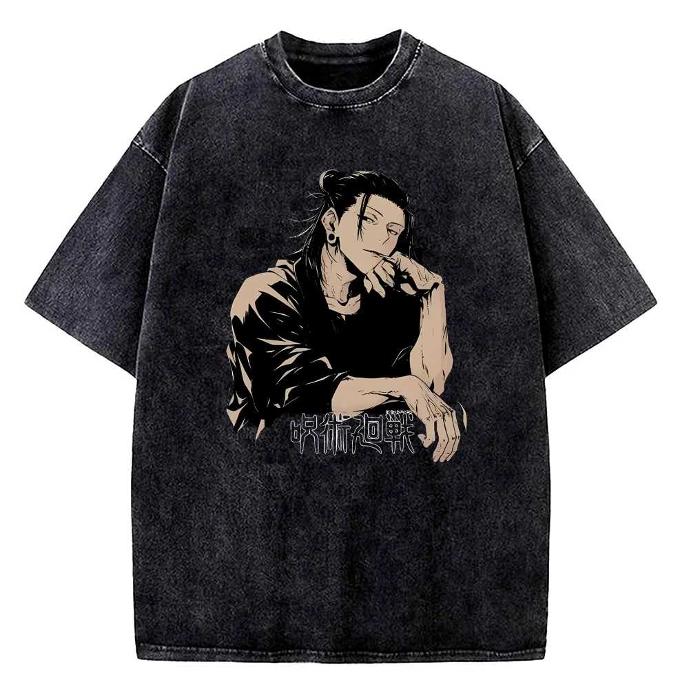 Jujutsu Kaisen Gojo Satoru Vintage Graphic Cotton T-Shirt - Unisex Short Sleeve Tee