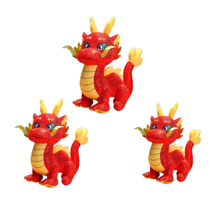 

77HD 24/30/40cm Height Cartoon Dragon Shape New Year Office Home Decorations