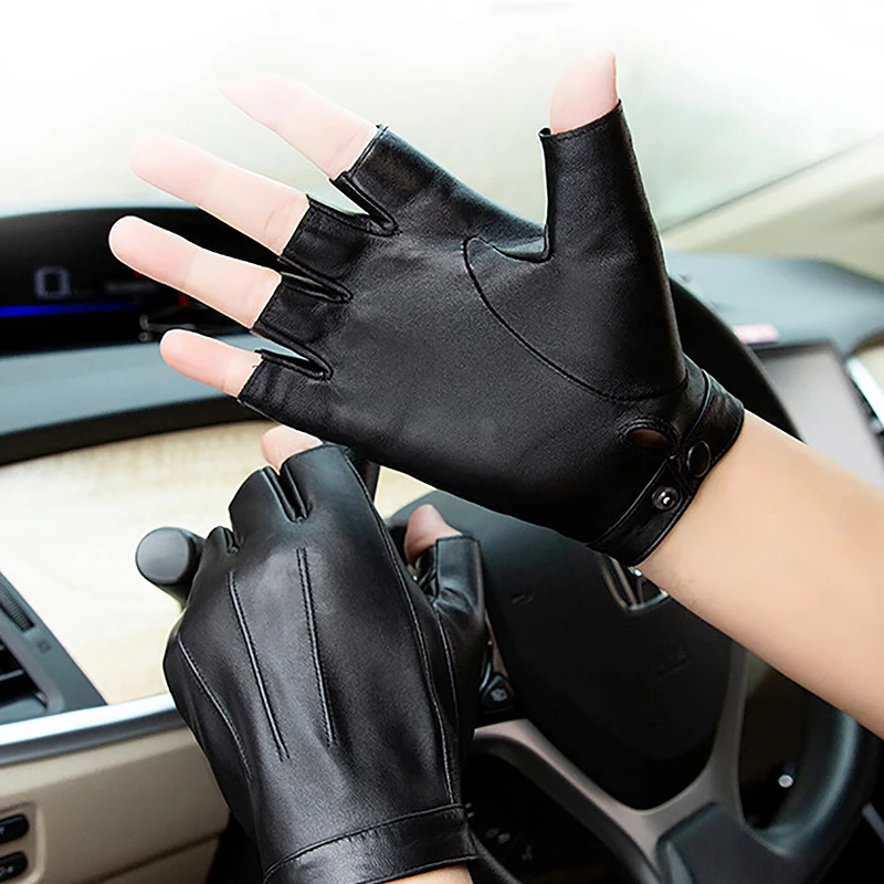 Fashion Half Finger Leather Gloves for Outdoor Driving Cycling Windproof Touch Screen Punk Motorcycle cycling gloves,fingerless gloves,half finger gloves