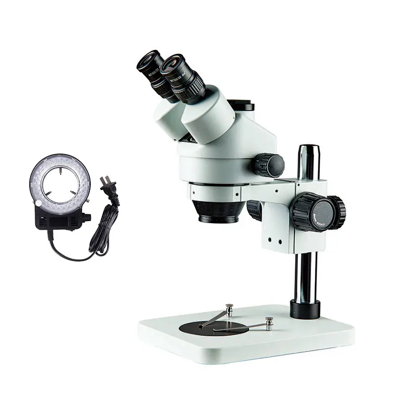

7x - 45x Optical Zoom Industrial Trinocular Stereo Microscope with LED Light Electronic Lab testing Mobile Phone Repair