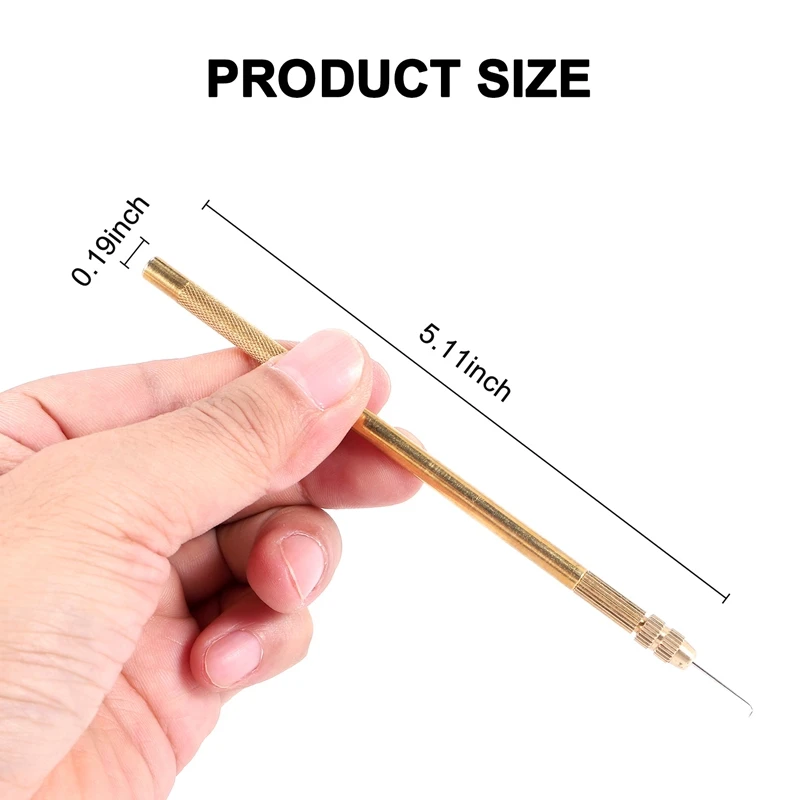 Wig Crochet 5Pcs Ventilating Needles +1 Brass Holder For Lace Wig Needle Hairpiece Knotting Hook Sets Beaded Hook