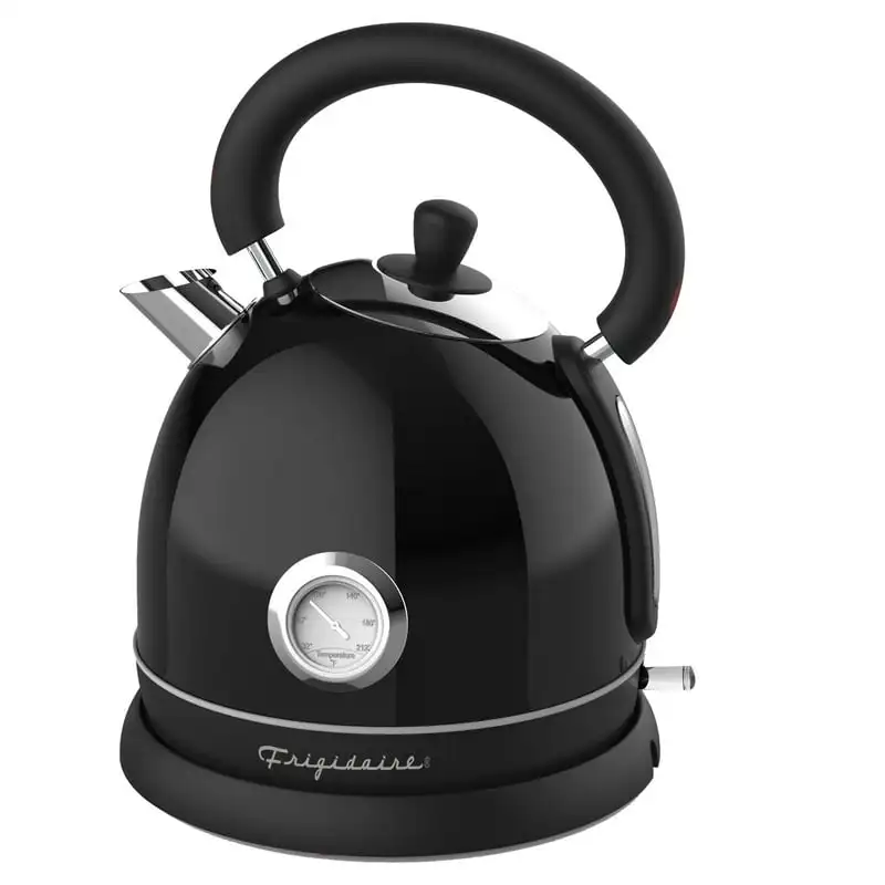 

, 1.8 Quart 1,500-Watt Retro Porcelain Electric Water Kettle with Thermometer, EKET125, Black