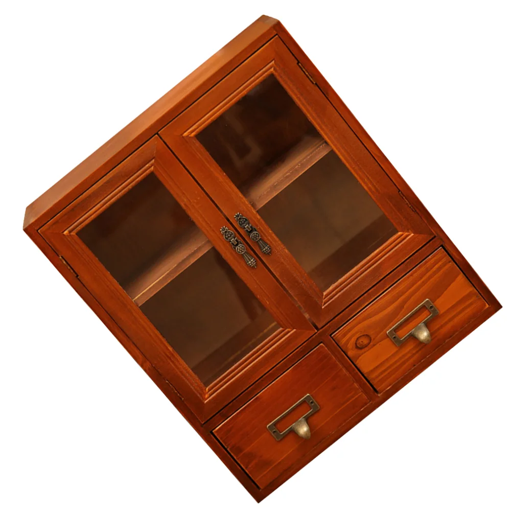 

Desktop Display Cabinet Figures Showcase Stand Collections Display Stand Wooden Cabinet