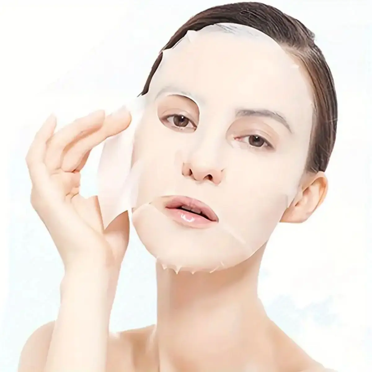 100pcs Unscented Facial Mask Paper Sheets - Hydrating, Moisture-Retentive, Disposable DIY Film Wrap for Skin Care, Softening 3
