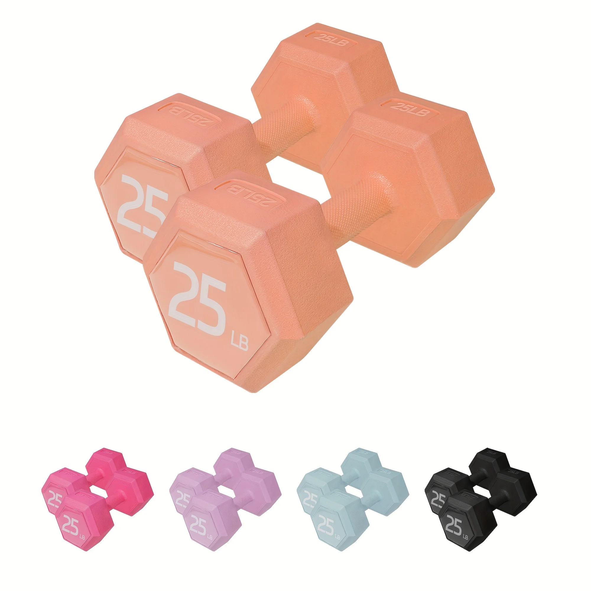 

Dumbbell Sets - 25 lb Dumbbells Pair Hand Weights Set of 2 - Easy Grip - Free Arm Weights for Men and Women, Home Gym Exercise E