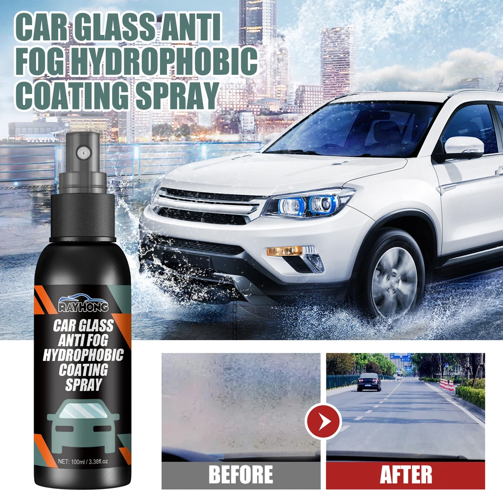 Espray de recubrimiento antivaho para coche, cristal hidrofóbico,  antilluvia, líquido, parabrisas, espejo, 100ML, Spray repelente al agua -  AliExpress