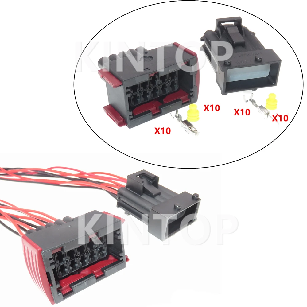 

1 Set 10 Pins 1-965423-1 1-967240-1 Auto Headlight Plug 1-962352-1 Car Lamp Wiring Harness Waterproof Socket For Buick Peugeot