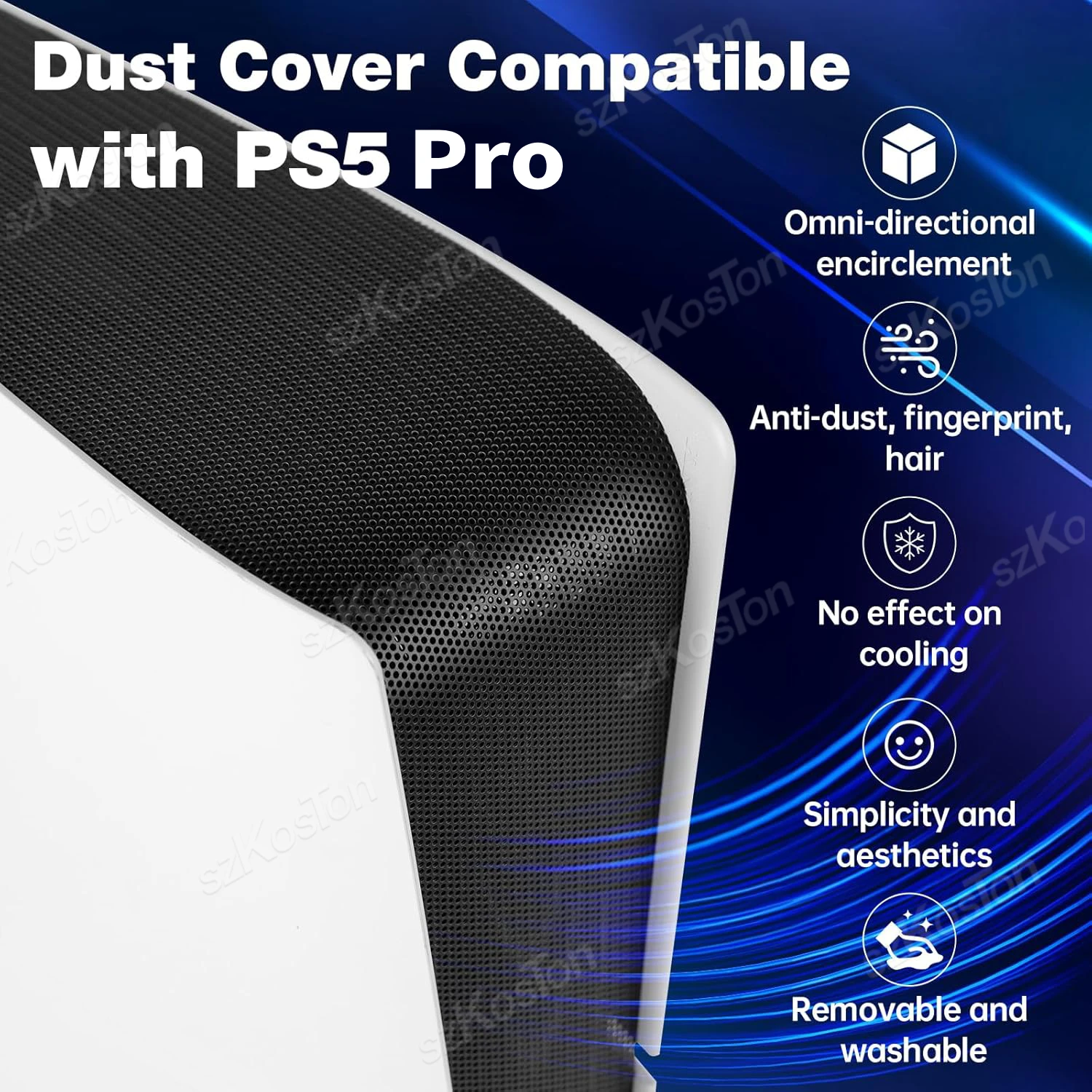 Premium Dust Protection & Cooling Kit for Gaming Consoles - 8-in-1 Dust Cover, USB Port Plugs, Cooling Fan, and Dust Filter Accessories