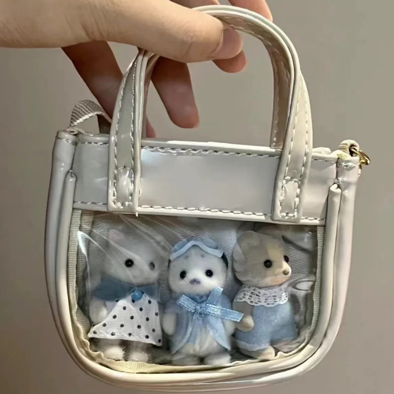 Shoulder Bags Transparent Kawaii Doll Mini Pink Y2k Lolita Ita Crossbody Bags PU Leather