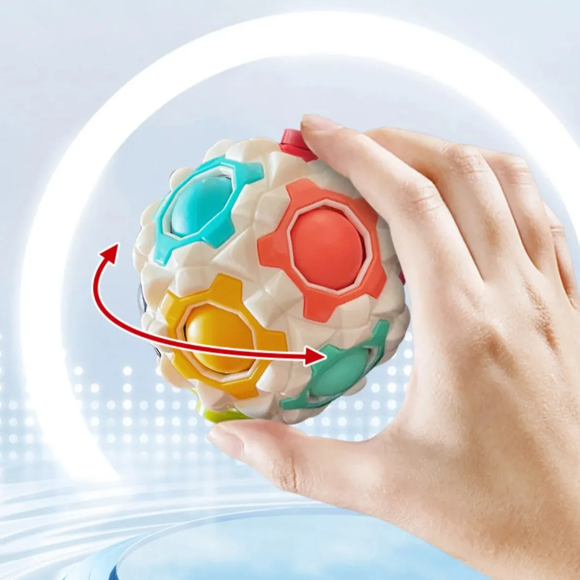 Early Education Educational Finger Gyro Massage Ball Pinch Music Fingertip Pressure Relief Gyro 1pcs