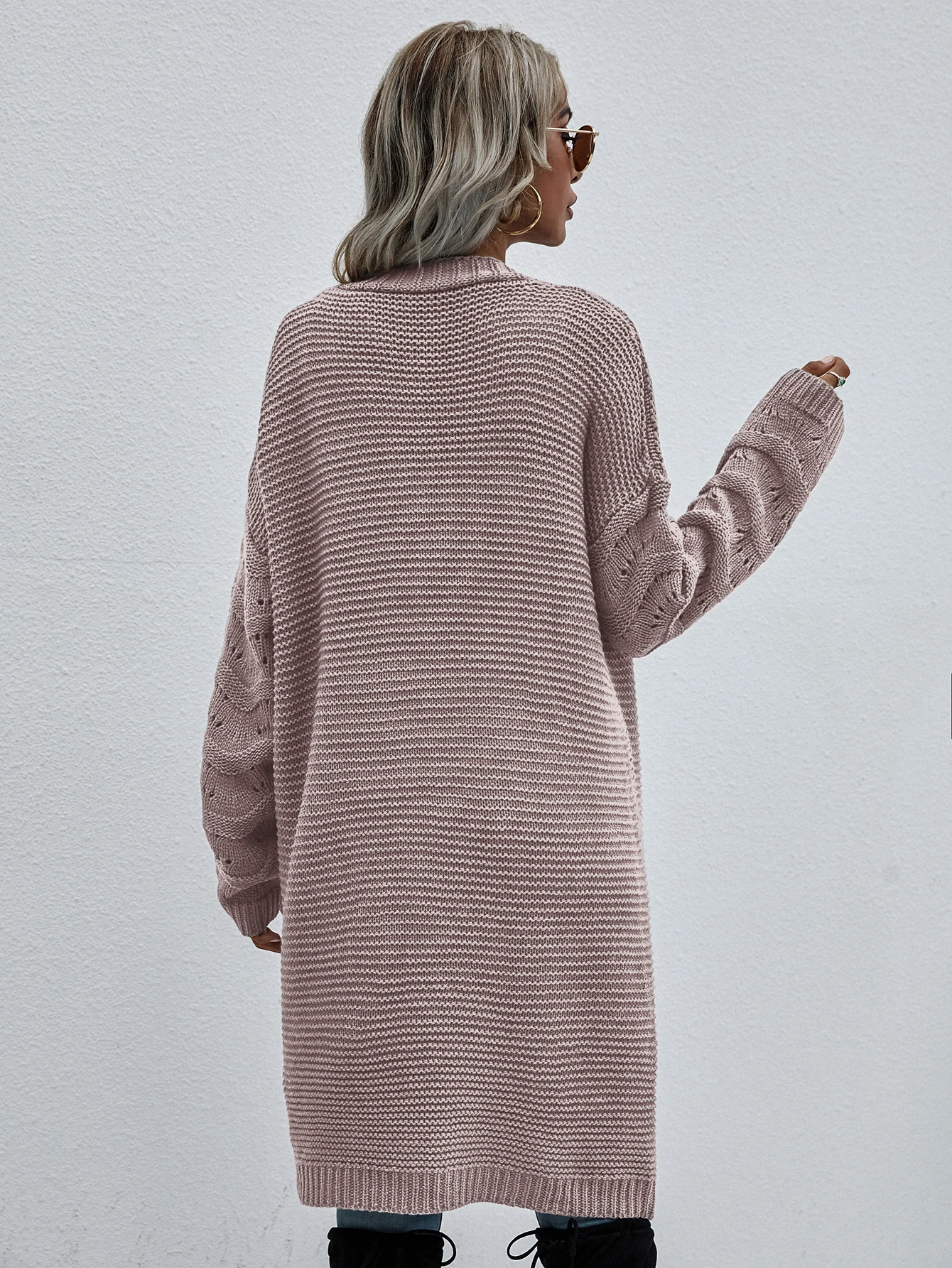 MAYCAUR 2022 Early Spring Long Cardigan Solid Color Women Commuter Loose Knit Women's Fashion Sweater Woman Clothing vintage sweaters