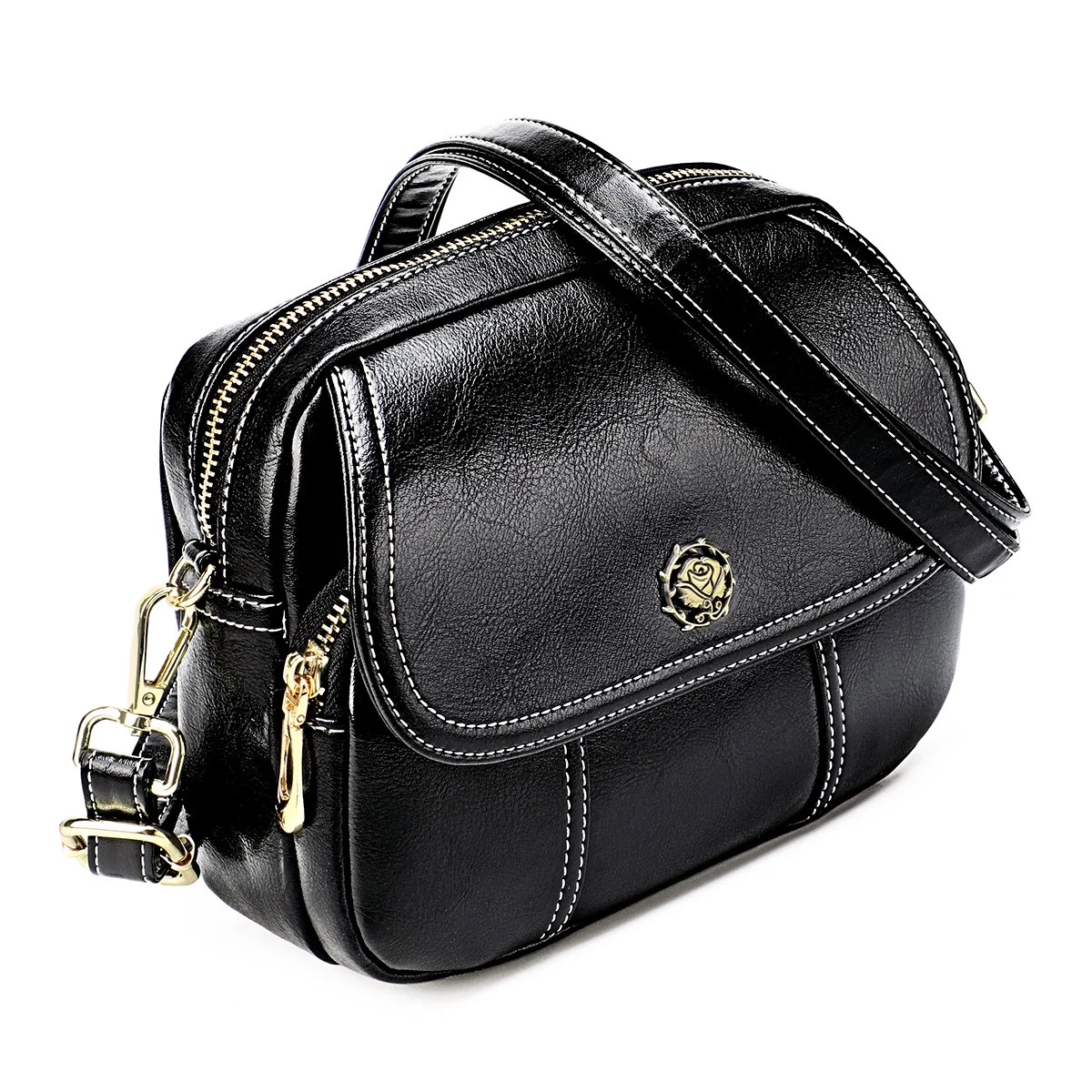 Bag Single Women's Shoulder Crossbody Leather Y2k High-Capacity Female Fashion Retro Style Messenger Cowhide Handbags For Women