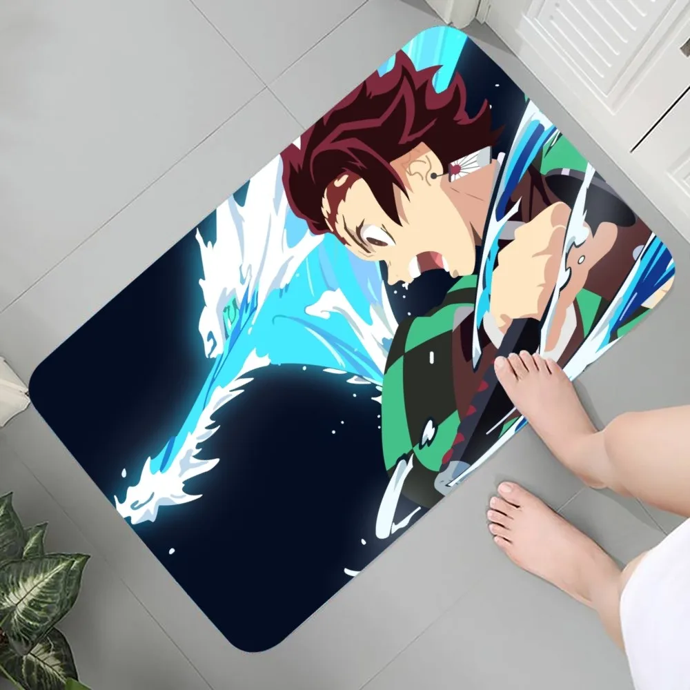 thumbnail image 1 of Alfombrilla de franela con estampado gráfico de Demon Slayer para baño, cocina, entrada, decoración del hogar, 1 of 5
