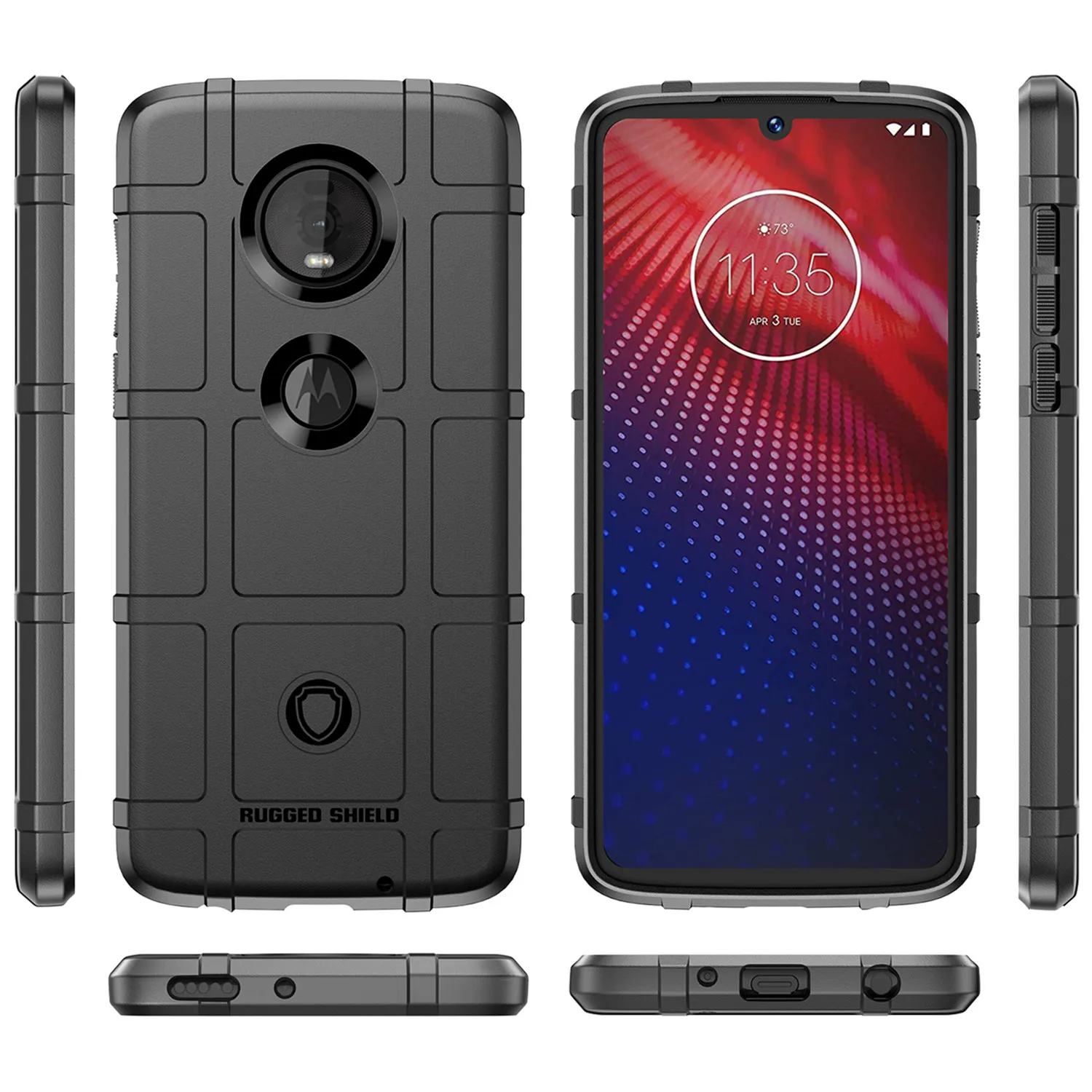 Premium Shockproof Silicone Shield Case for Motorola Z4 Play – Heavy Duty Matte Rubber Protective Back Cover