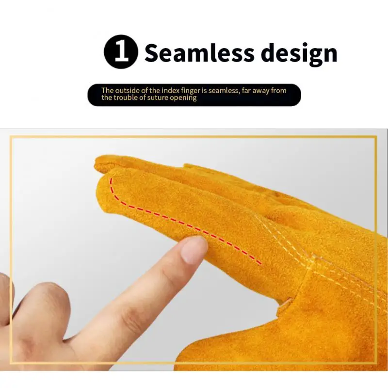 Camping firewood anti-scalding labor insurance gloves Thickened heat-resistant gloves wear-resistant short protective