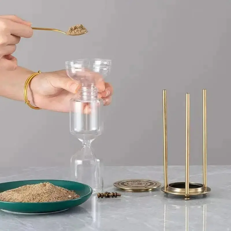 Homemade Hourglass Crown 1917 Sand Empty Bottle Timer Birthday Gift Creative Decor DIY Metal Sandglass Home Desktop Accessories sand timer,liquid hourglass timer,colored hourglass