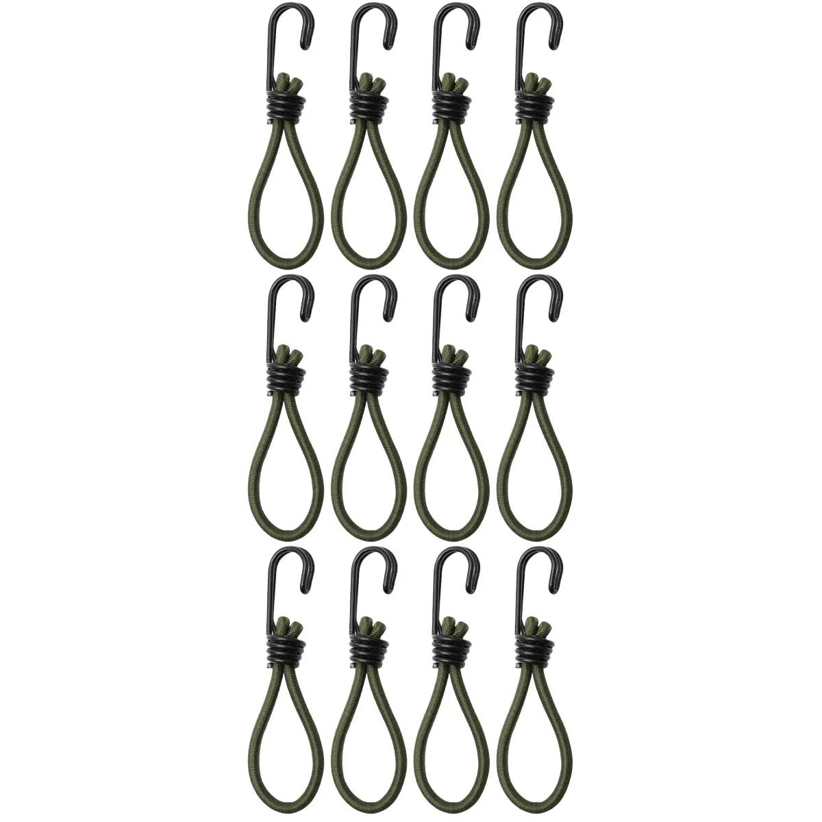 

3 Pack Elastic Cord Tent Tents Trunk Clothes Hanger Rope Heavy Short Bungee Cords with Hooks Emulsion Mini Duty Outdoor Single