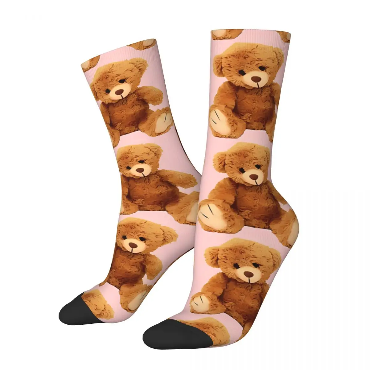 

Hey Pink Teddy Bear Unisex Winter Socks Windproof Happy Socks Street Style Crazy Sock