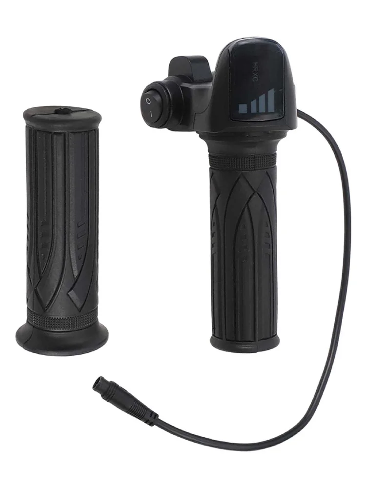 Enhanced Electric Bicycle Throttle Grip with Start Button & Voltage Display for E-Bike and Scooter Handlebar Accessories