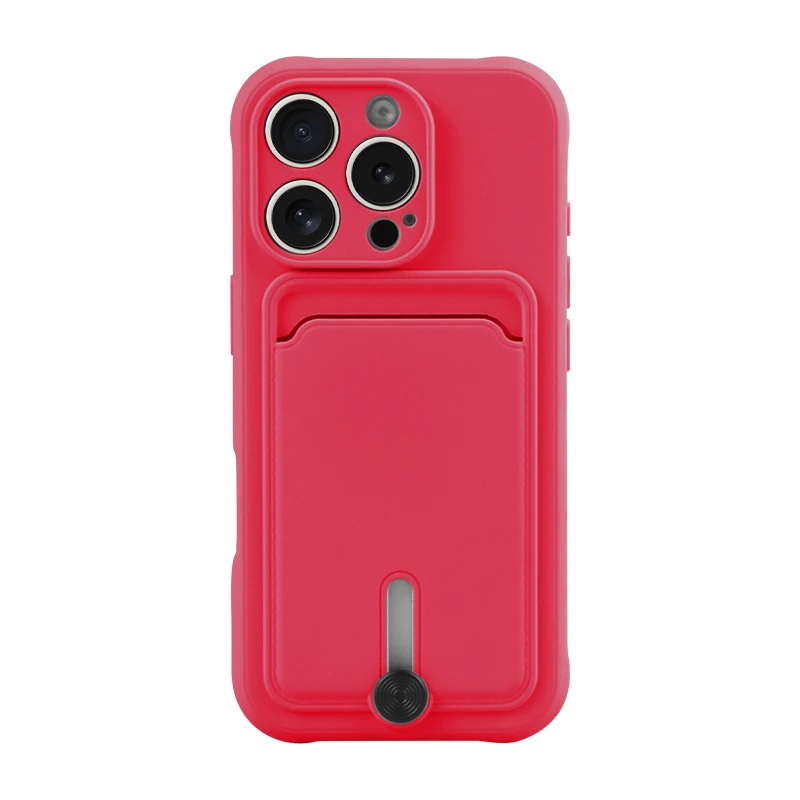 Vibrant Cosmic Orange Push Card Slot Wallet TPU Phone Case - Stylish Protective Back Cover