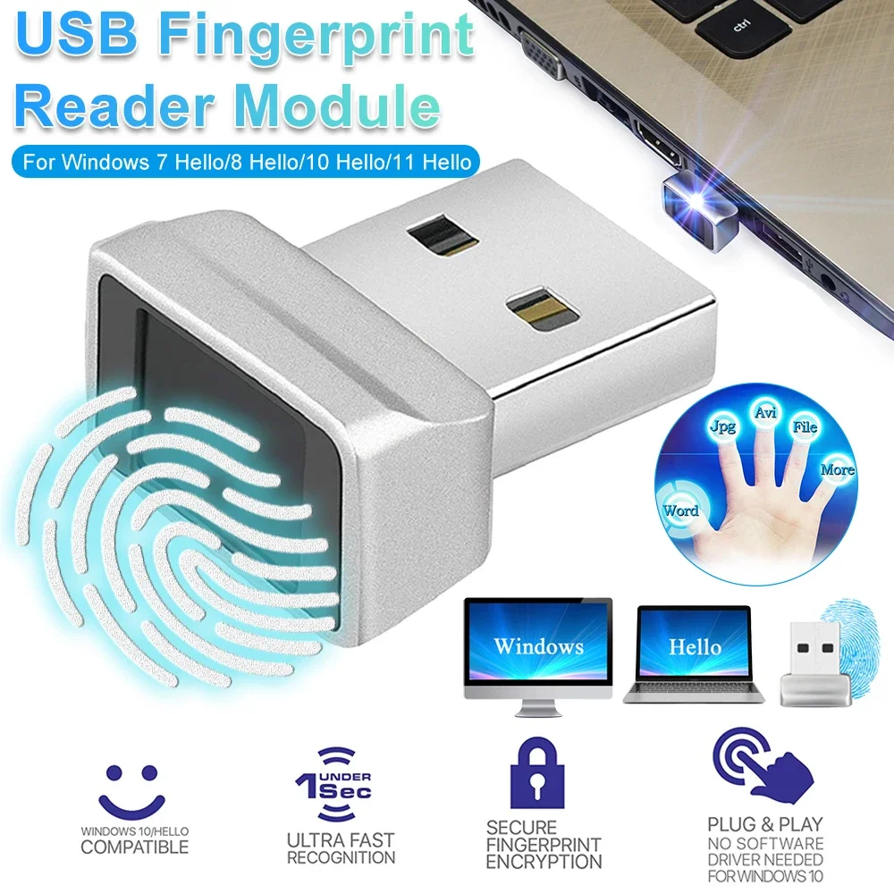USB-модуль сканера отпечатков пальцев VKTECH для Windows 7/8/10/11