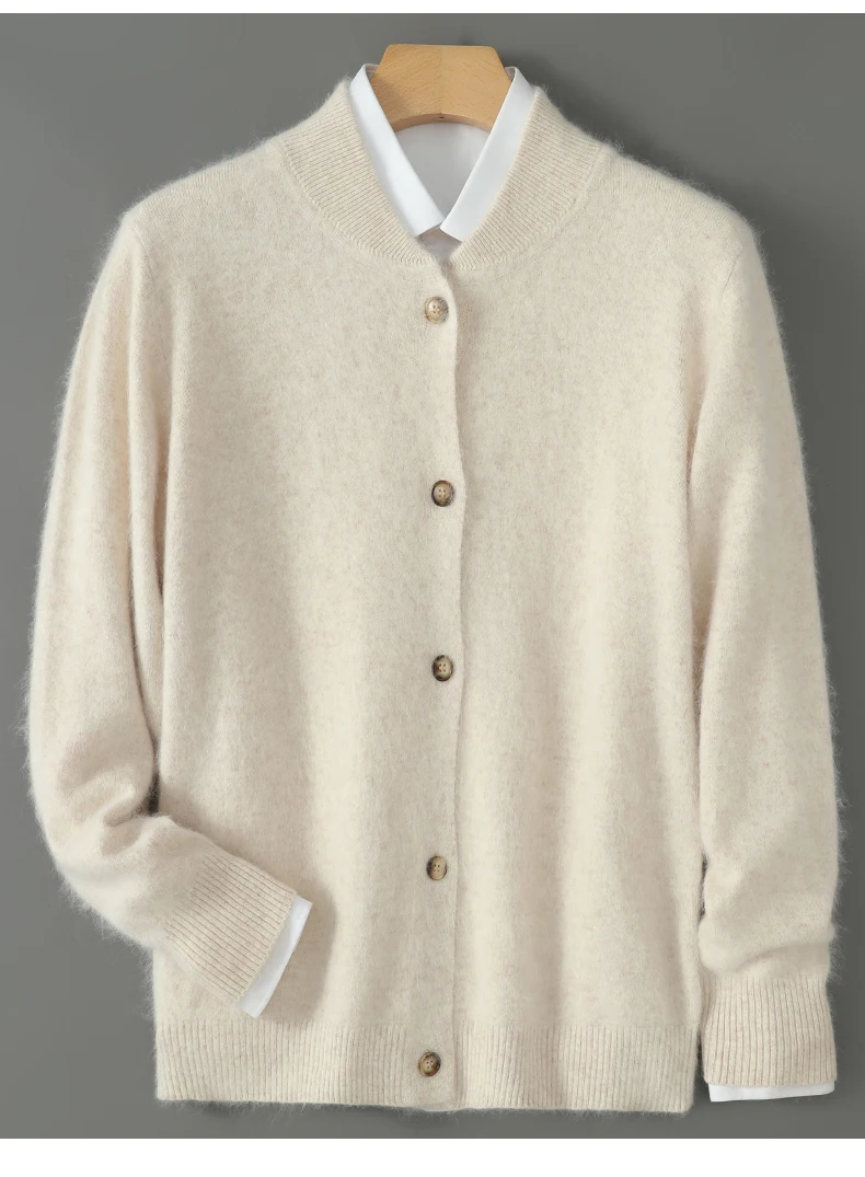 Neue Herbst Winter männer Lose Einfarbig Pullover Nerz Kaschmir Strickjacke Stehkragen Lange Ärmeln Casual Stricken Pullover Jacke – Detail 8